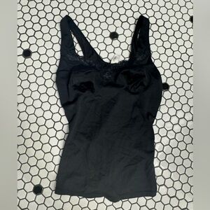 Sweet nothings Black Lace Trim cami Top size large